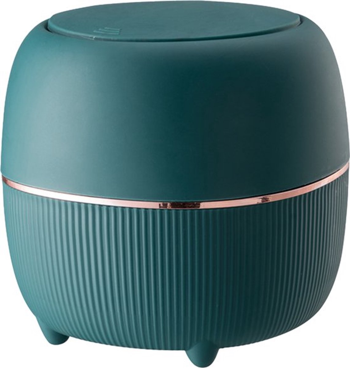 Klein Prullenbak - Designer Trash Can with Lid - Mini Prullenbak - Small trash can ideal for the countertop, desk, bathroom or table - Tabletop Trash Can - Green - Image 1