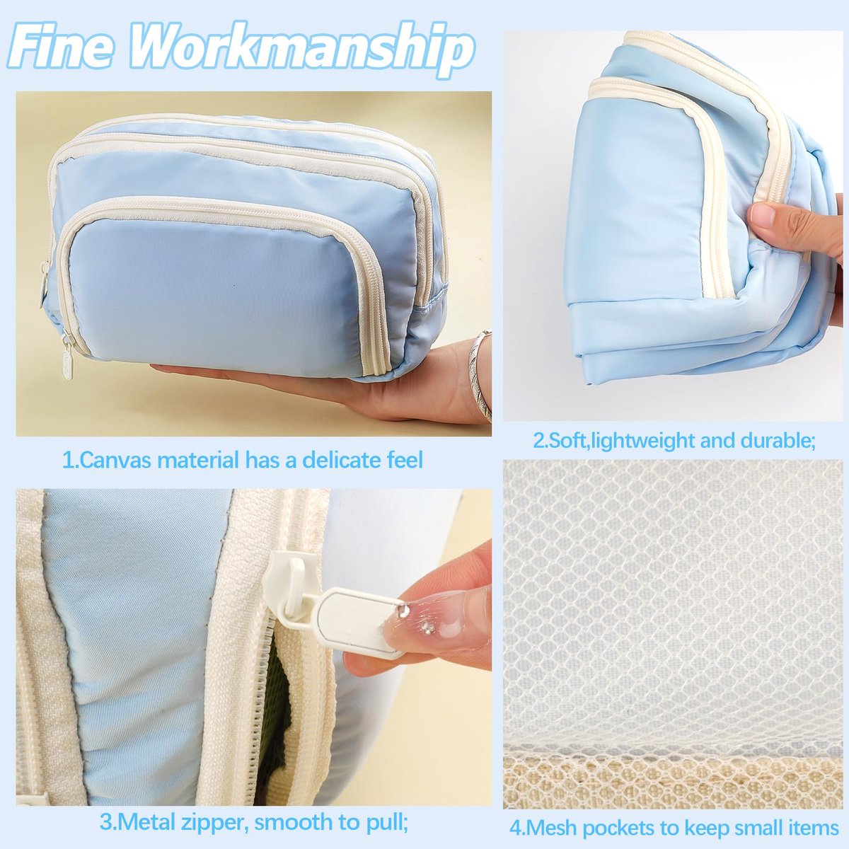 Pencil Case - Pencil Case - Adults - Boys and Girls - School Pencil Case - Blue - Image 5