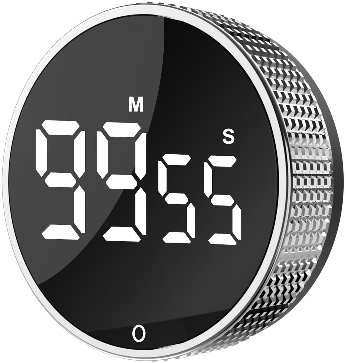 Digital Timer - Digital Kitchen Timer - Smart Timer - LED Display - Magnetic - 360 Degree Rotation - BBQ Alarm Clock - Black - Image 1