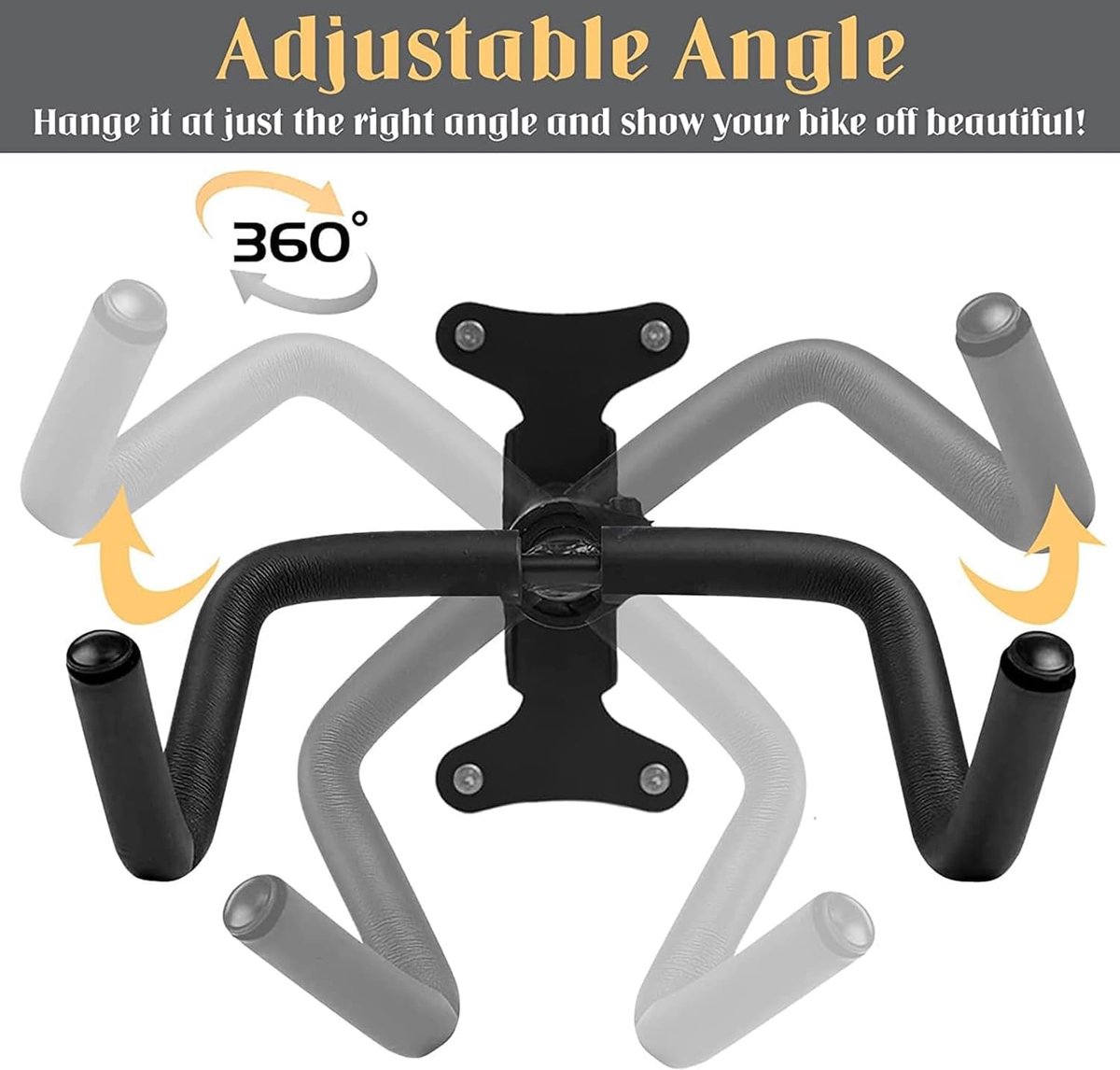 Bike rack - Wall-mounted bike rack - Stainless steel, can support 30 kg - Adjustable handlebar angle - Retractable wall-mounted bike rack - Suitable for indoor garages - Image 4