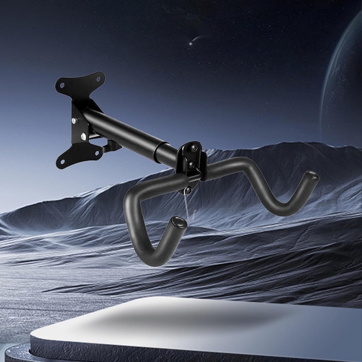 Bike rack - Wall-mounted bike rack - Stainless steel, can support 30 kg - Adjustable handlebar angle - Retractable wall-mounted bike rack - Suitable for indoor garages - Image 5