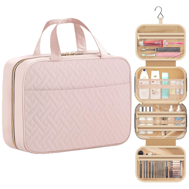 Men's Toiletry Bag - Women's Toiletry Bag - Hanging Toiletry Bag - Practical Travel Toiletry Bag - For Storing Essential Toiletries - Pink - Image 5