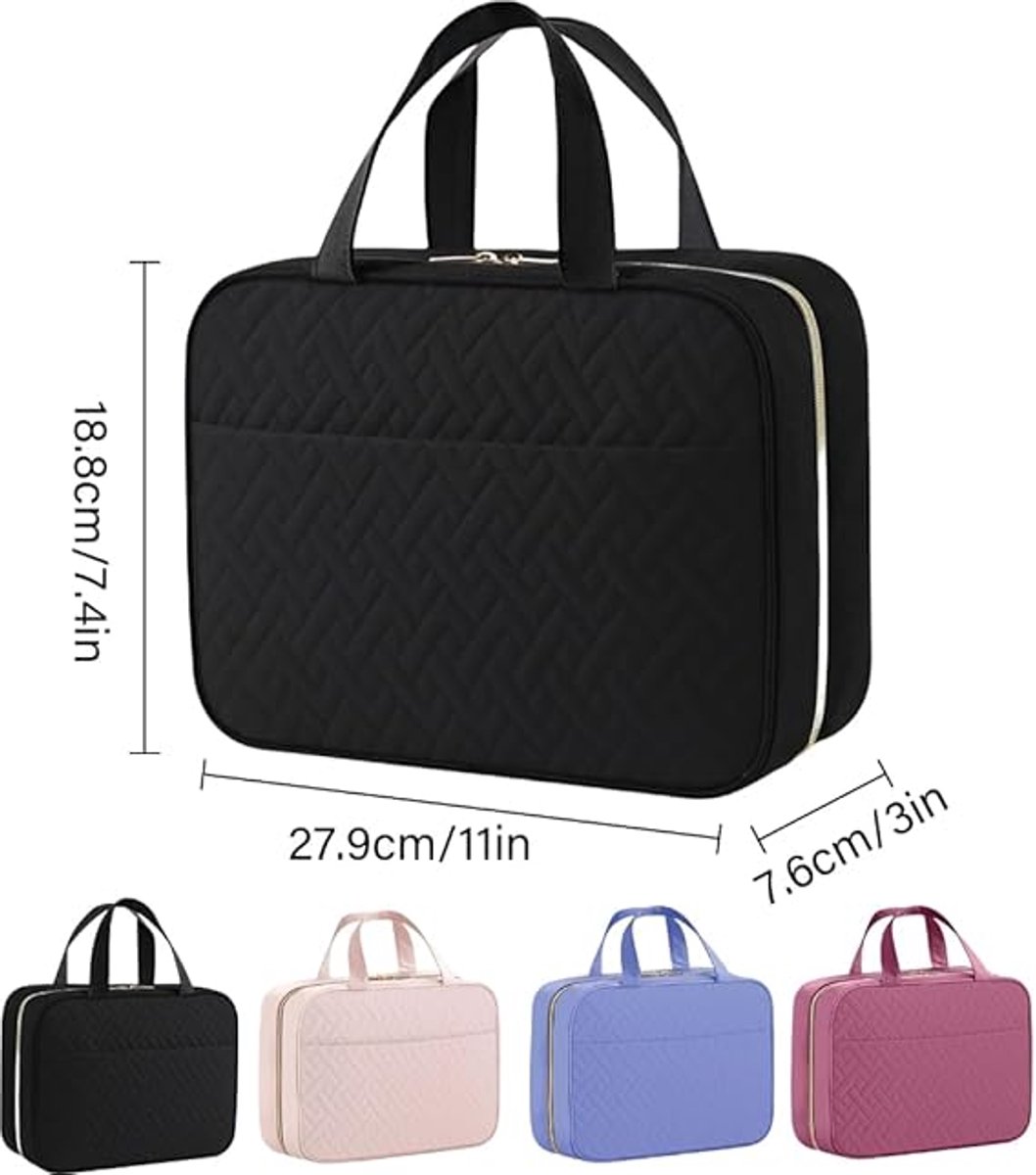 Men's Toiletry Bag - Women's Toiletry Bag - Hanging Toiletry Bag - Practical Travel Toiletry Bag - For Storing Essential Toiletries - Black - Image 2