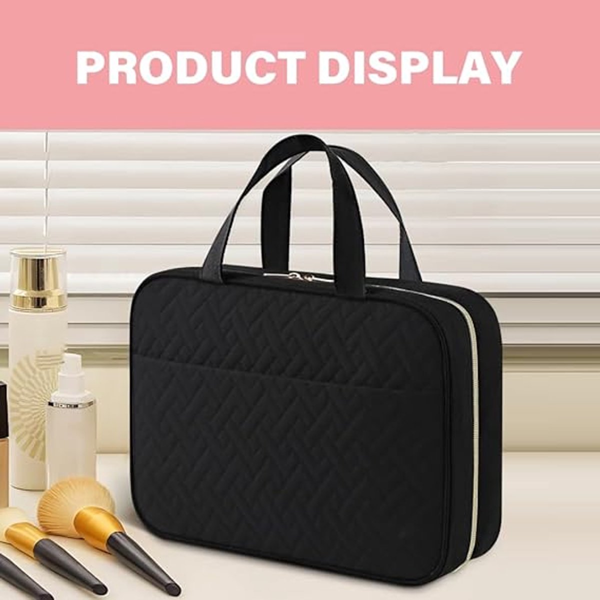 Men's Toiletry Bag - Women's Toiletry Bag - Hanging Toiletry Bag - Practical Travel Toiletry Bag - For Storing Essential Toiletries - Black - Image 4