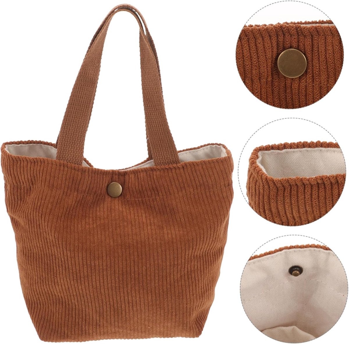 Lunch bag - Insulated bags - Tote bag - Shopping bag - Storage bag - Simple lunch bag - Outdoor lunch bag - Bento tote bag - Mini Bento bag - Lunch bag - Storage bag - Corduroy - Image 1