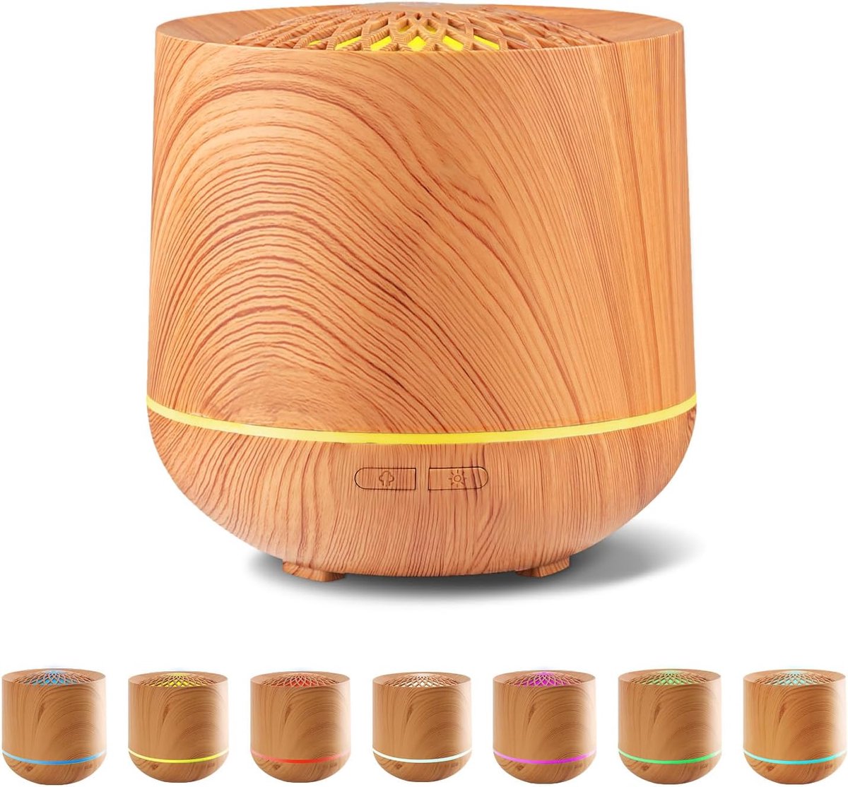 Humidifiers - Aromatherapy Humidifier - 300ml Diffuser - Air Humidifier - Room Humidifier - 7-Color LED - Light and Automatic Shut-Off - Essential Oil Diffuser for Home and Office (Light Color) - Image 1