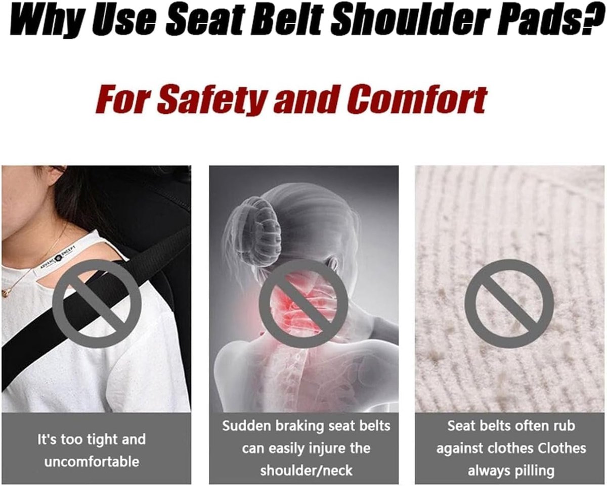 Universal seat belt protector - Soft and comfortable shoulder protector for the seat belt - (blue) - Image 3