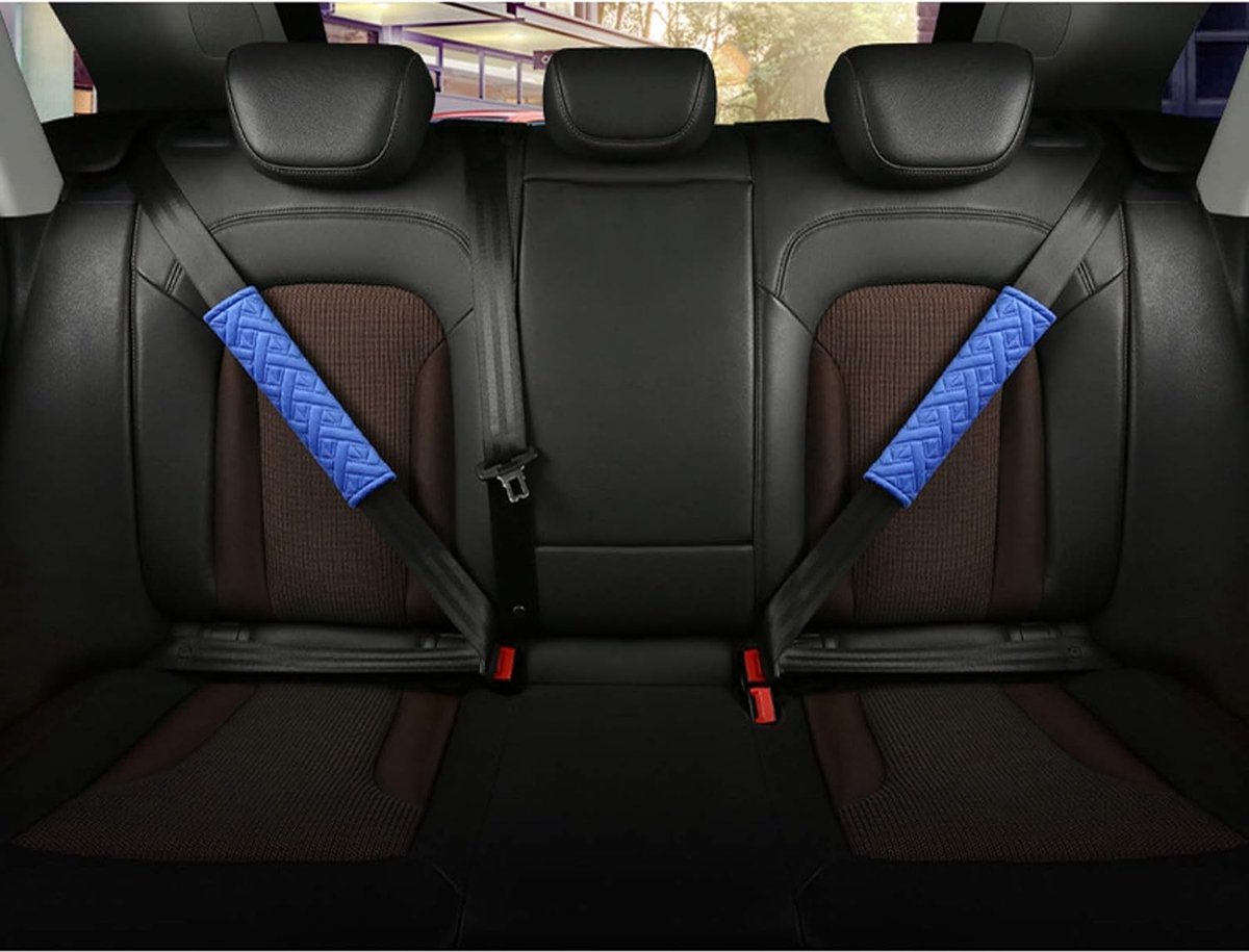 Universal seat belt protector - Soft and comfortable shoulder protector for the seat belt - (blue) - Image 4