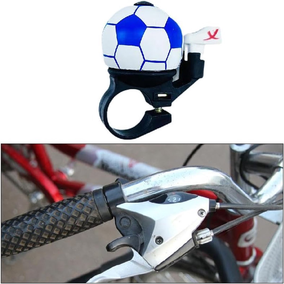 Bicycle bell - Blue football bicycle bell - Football bicycle bell - Bicycle horn - Children's bicycle bell - Bicycle horn - Blue - Image 4