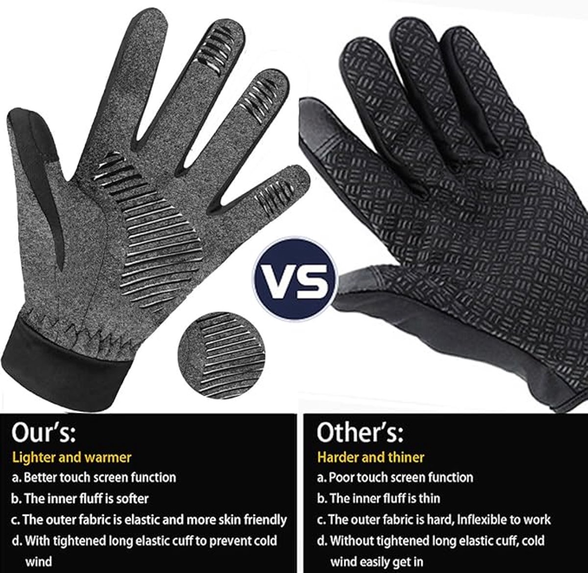 Gloves - Cycling Gloves - Gloves - Windproof and Warm - Cycling Gloves - Winter Gloves for Women and Men - Suitable for Cycling - Jogging - Mountain Biking - Golf - Walking - Football - Running - Women's - Men's - Children's - Image 5