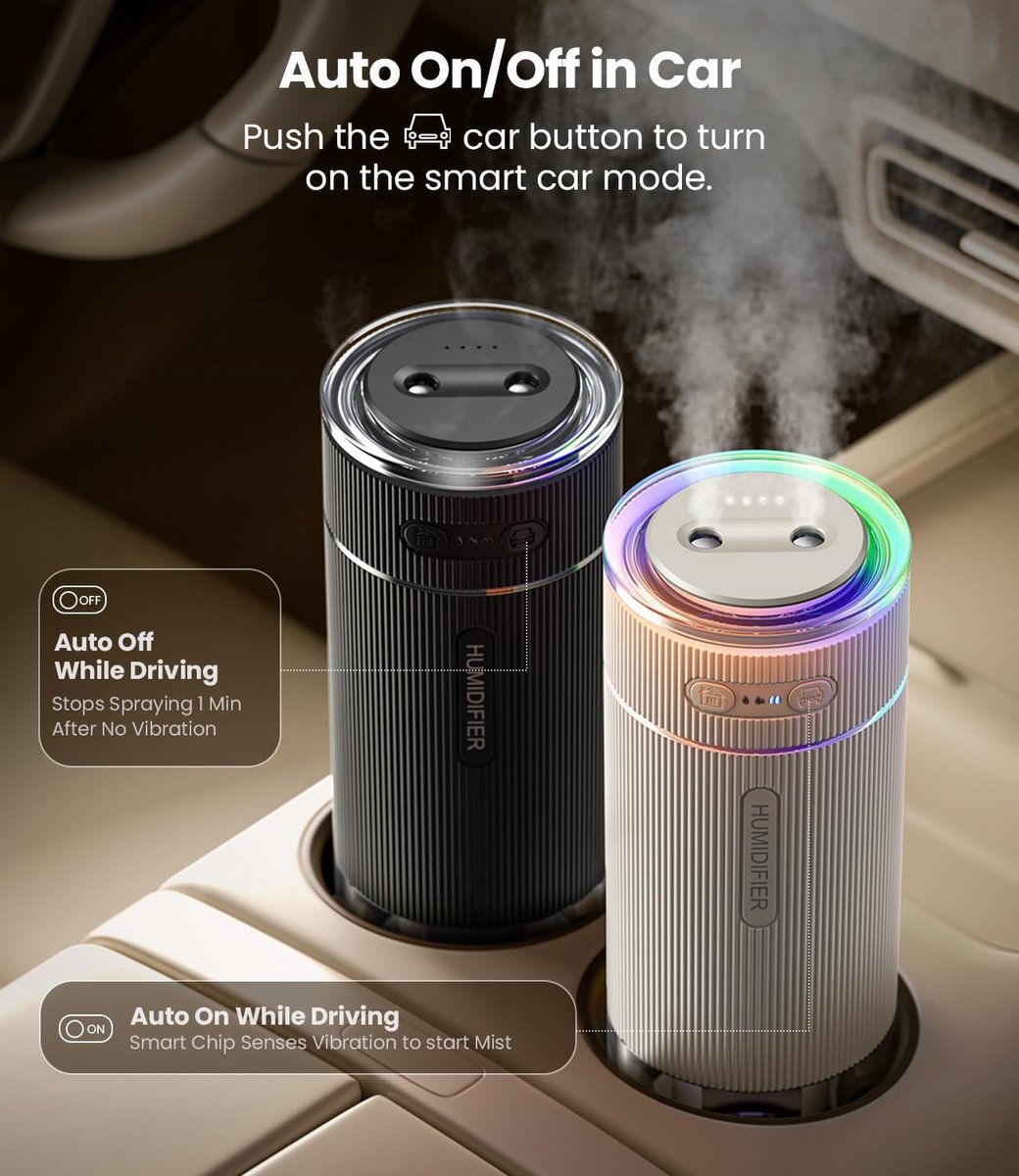 Humidifiers - Air humidifier - Bedroom humidifier - Mini desktop humidifier for travel, office, or children's room - Black - Image 2
