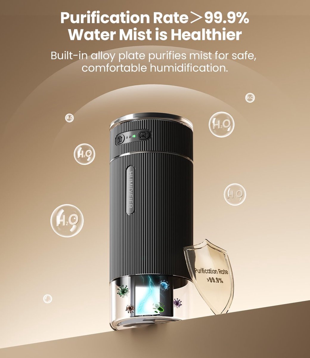 Humidifiers - Air humidifier - Bedroom humidifier - Mini desktop humidifier for travel, office, or children's room - Wit - Image 3