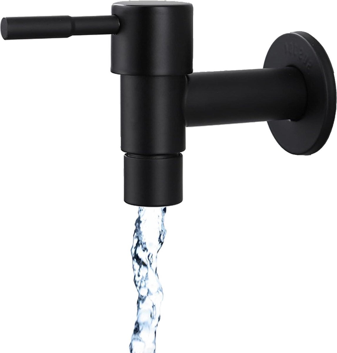 Single black stainless steel wall-mounted cold water kitchen faucet - Bathroom garden faucet - Sink faucet - Cold water bathroom faucet - Garden - Image 1