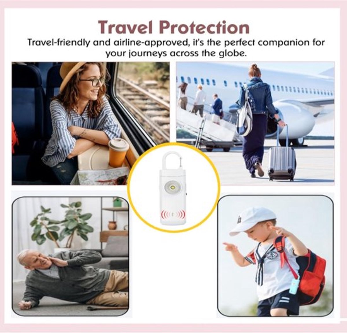 Alarm - Personal Alarm - 130 dB Sound and Intense Flashing - Personal Security Alarm - Self-Defense Keychain - Personal Protection - Senior Alarm - Portable Security Alarm - White, Black - Image 6