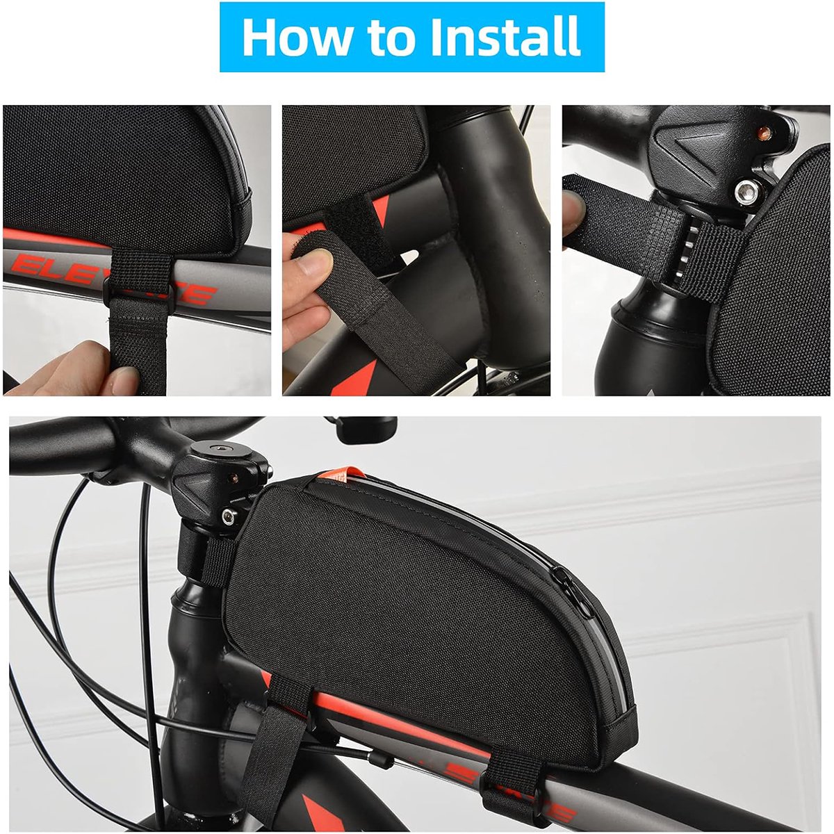 Waterproof bicycle bag for front frame, bicycle bag for top tube, suitable for road bikes, mountain bikes, outdoor cycling, travel and hiking - Image 7