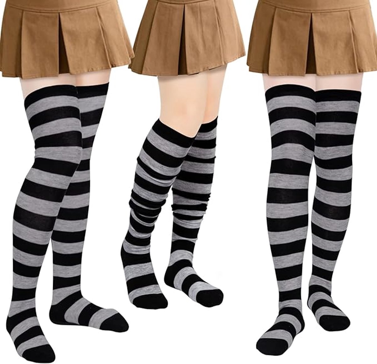 Socks - Women's Knee-High Socks - High Knee-High Socks - Sexy Socks - Women's Knee-High Socks - Stockings - Leg Warmers - Casual Outfit - Role Play - 6 Pairs - Image 8