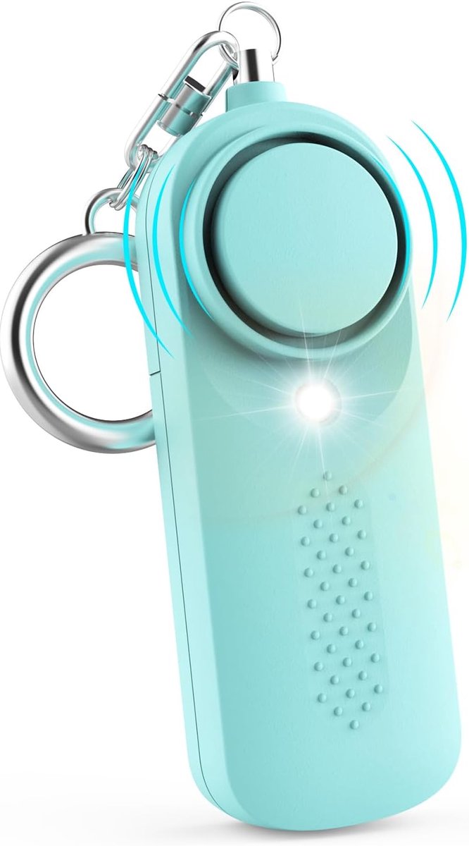 Personal Alarm - 130 dB - Security Siren - Self-Defense Siren - With LED Light-Up Keyring - For Children, Women, Students and Seniors (Blue) - Image 1
