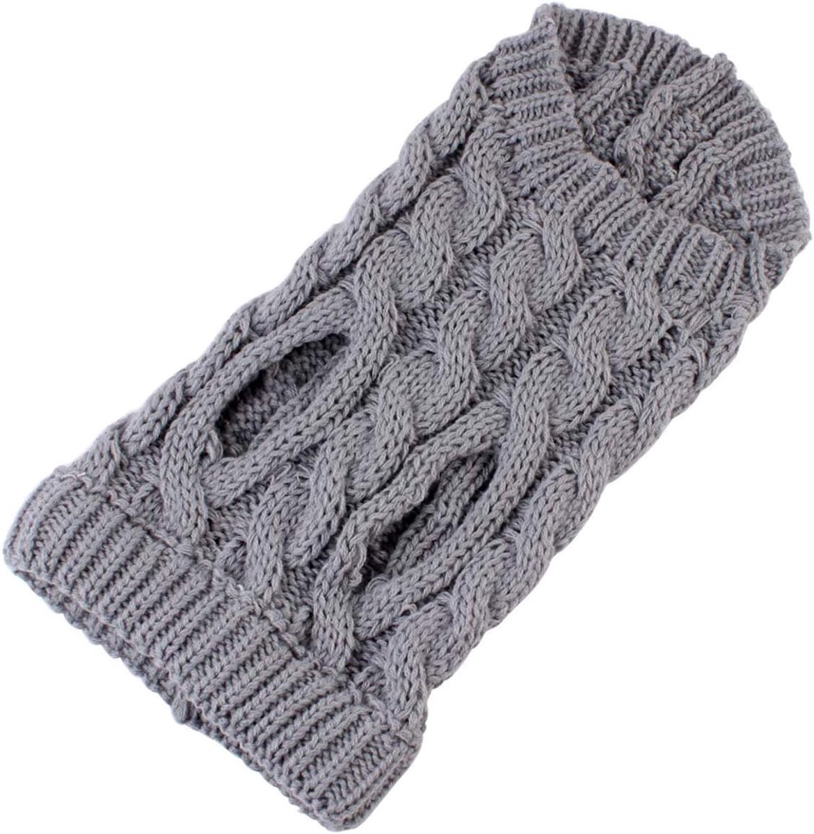 Dog Coat - Dog Vest - Warm Dog Coat - Winter Dog Sweater - Soft Knitted Wool Dog Clothes - Crochet Coat - Perfect for Small and Medium Dogs - Size XL - Grijs - Image 2