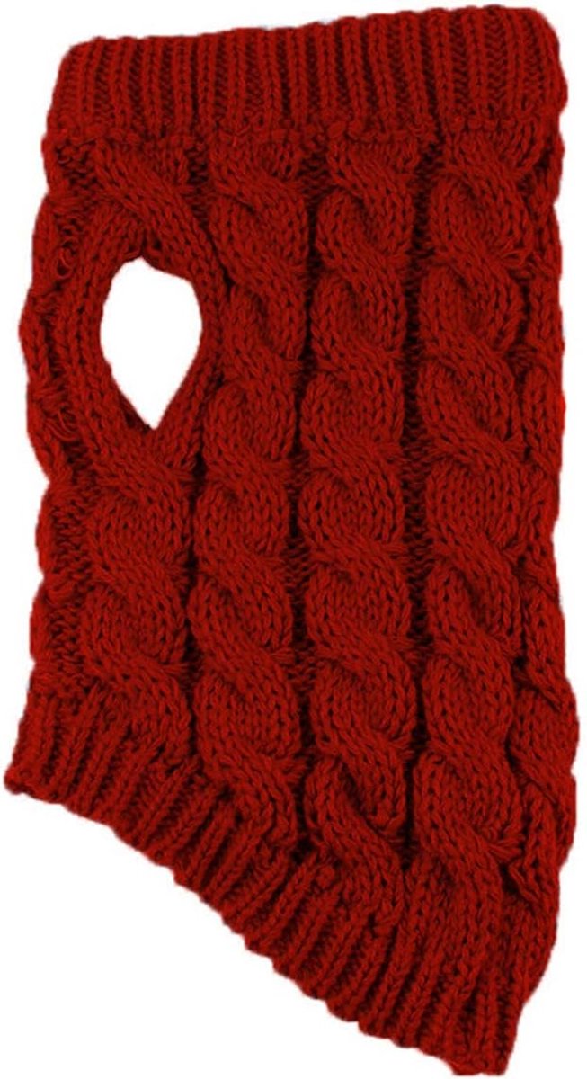 Dog Coat - Dog Sweater Vest - Warm Dog Coat - Winter Dog Sweater - Soft Knitted Wool Dog Clothes - Crochet Coat - Perfect for Small Dogs - Medium-Sized Dogs - Size M - Red - Image 5