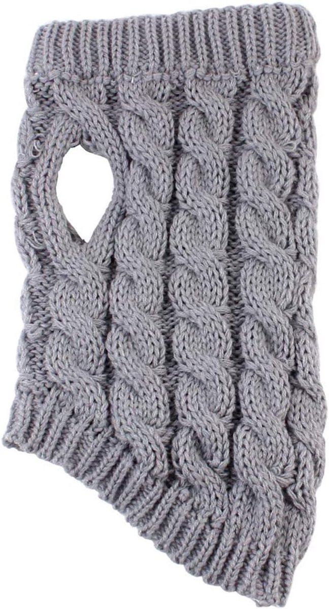 Dog Coat - Dog Vest - Warm Dog Coat - Winter Dog Sweater - Soft Knitted Wool Dog Clothes - Crochet Coat - Perfect for Small and Medium Dogs - Size M - Grijs - Image 4