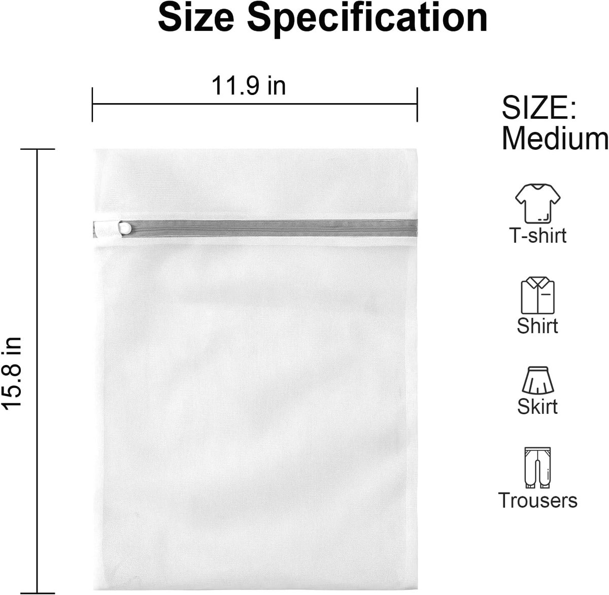 Set of 3 Mesh Laundry Bags - Laundry Nets - Groot Laundry Net - Durable Bags - Delicate Clothes - Perfect for the Washing Machine - Jackets - Jeans - 30 x 40 cm - Household Accessory - Image 5