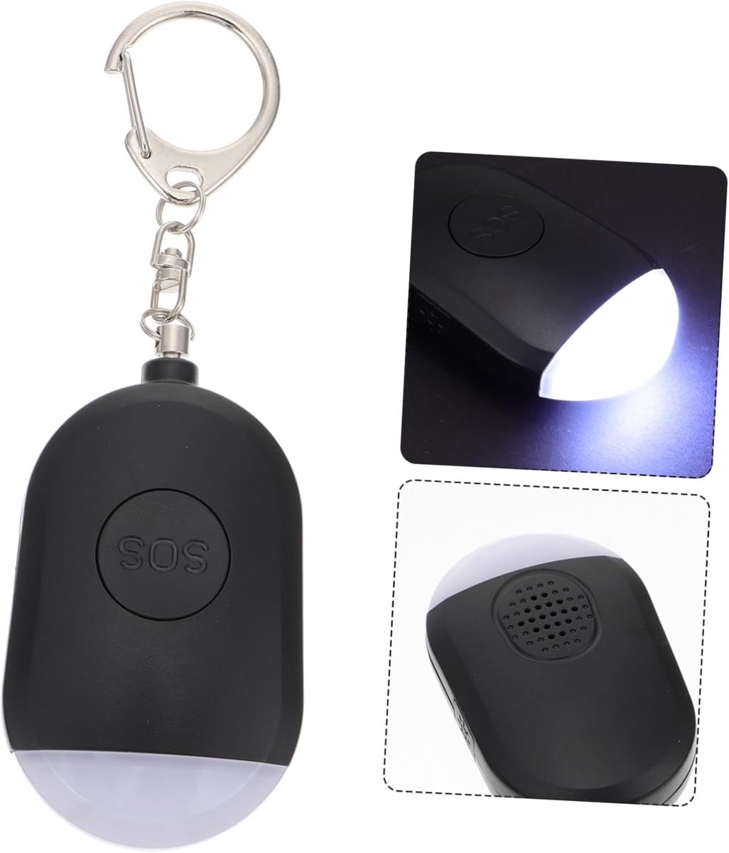 Portable Security Alarm - Personal Alarm - with LED - Emergency Alarm - SOS Button - Alarm Keychain - for Women - Personal Alarm for Outdoor Activities - Personal Alarm Keychain (Black) - Image 1