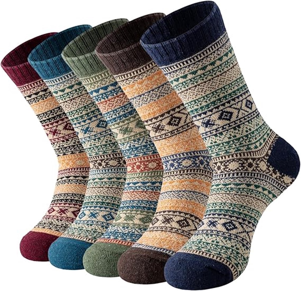 Socks - Women's Socks - Indoor Socks - Warm Winter Socks - Women's Round Neck Winter Socks - Warm and Thick Wool - Comfortable and Soft - Perfect as a Christmas Gift - Christmas Stocking Trim - Image 1