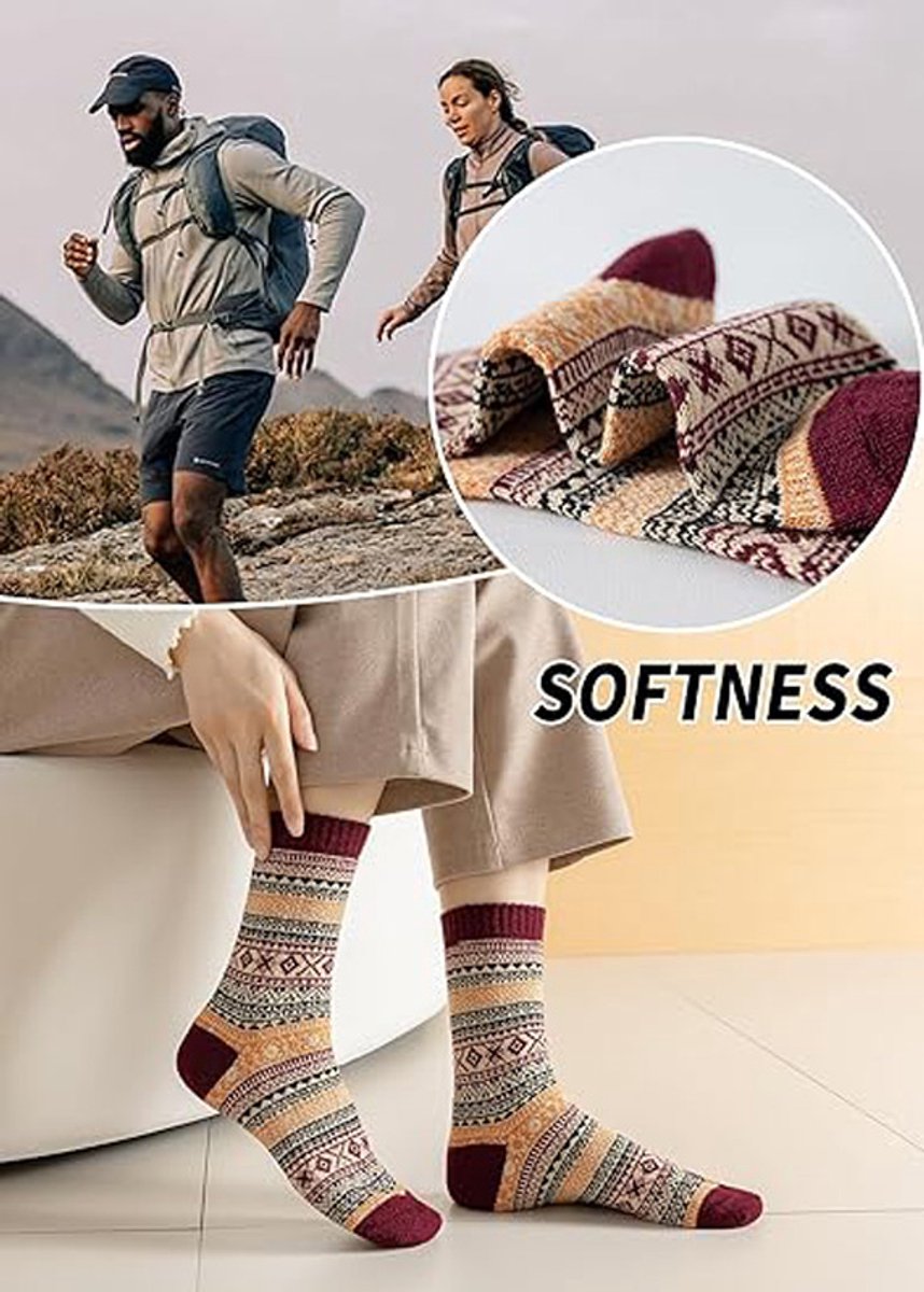 Socks - Women's Socks - Indoor Socks - Warm Winter Socks - Women's Round Neck Winter Socks - Warm and Thick Wool - Comfortable and Soft - Perfect as a Christmas Gift - Christmas Stocking Trim - Image 4