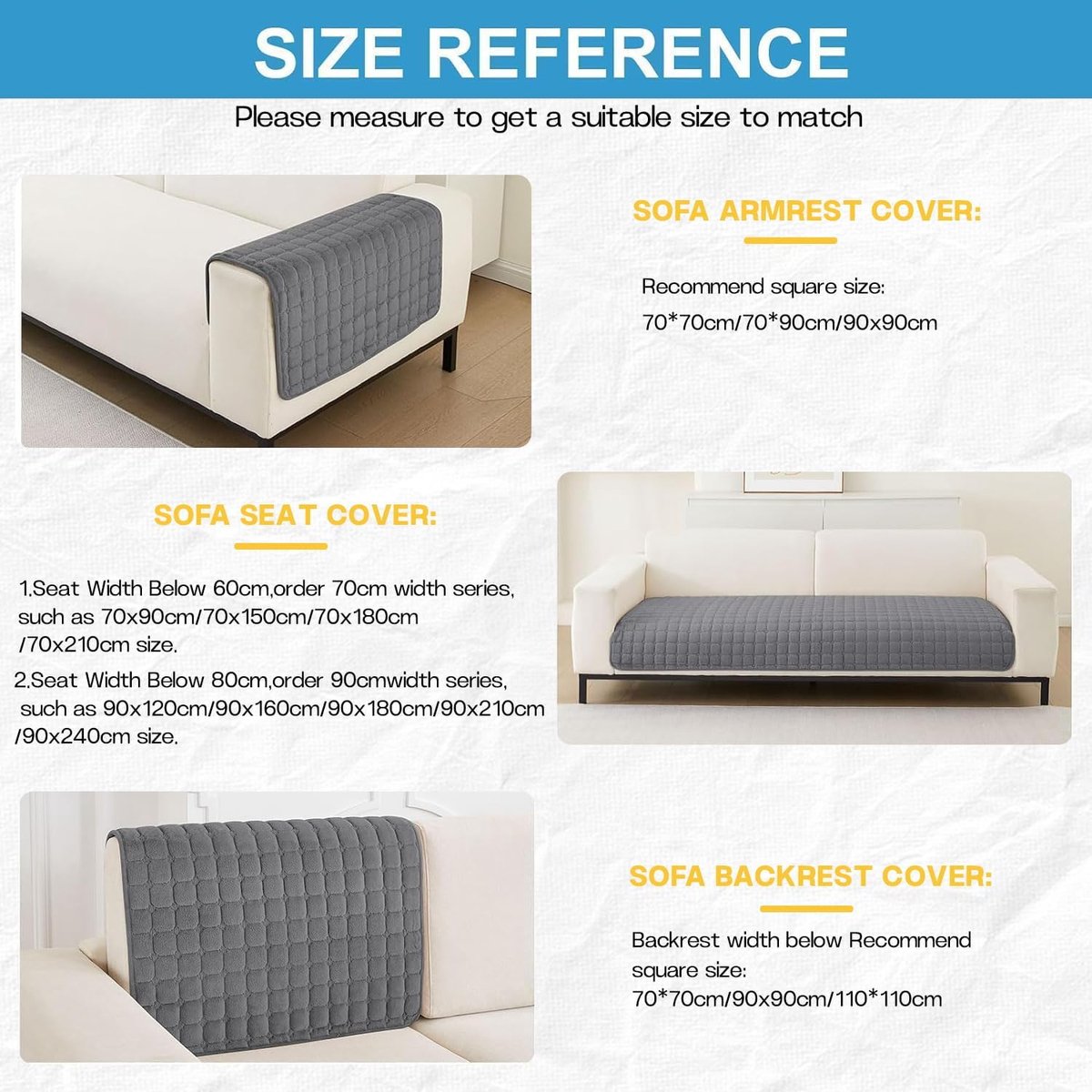 Sofa cover - Corner sofa cover - Flannel sofa cover - Winter - Winter sofa cover - Sofa cover - Corner sofa cover (1/2/3/4 seater) - L-shaped sofa cover - Grey - 90 x 90 cm - Image 2