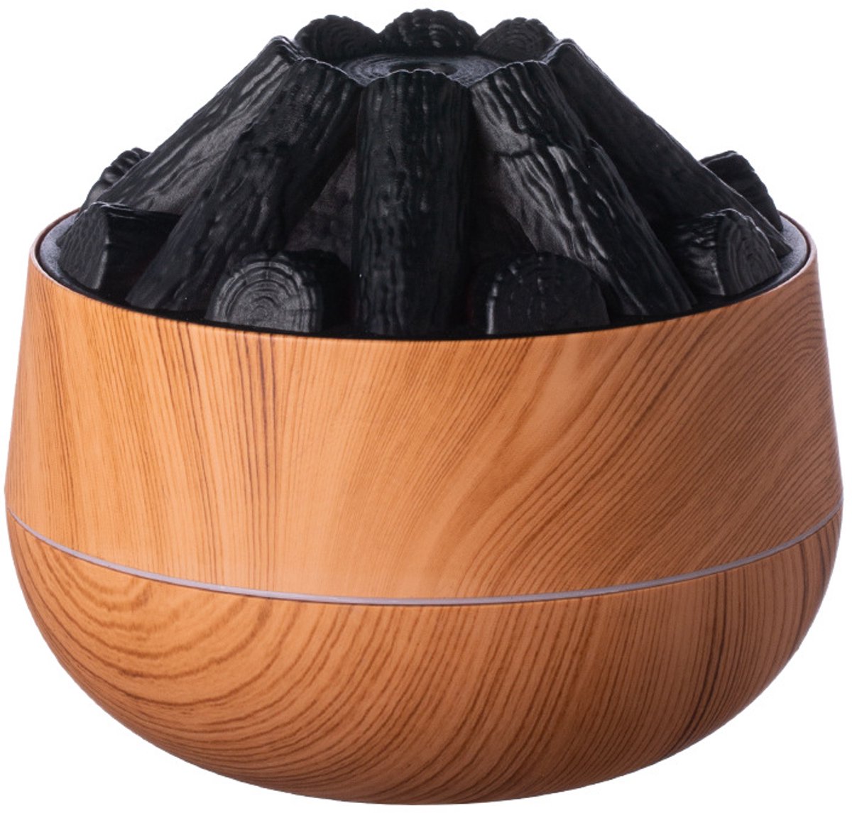 Aromatherapy Air Humidifier - Flame Effect Aromatherapy Diffuser - 300ml - Bedroom Humidifier - Campfire Shape - Small Ultra-Quiet USB Portable Humidifier for Home and Office (Light Color) - Image 1