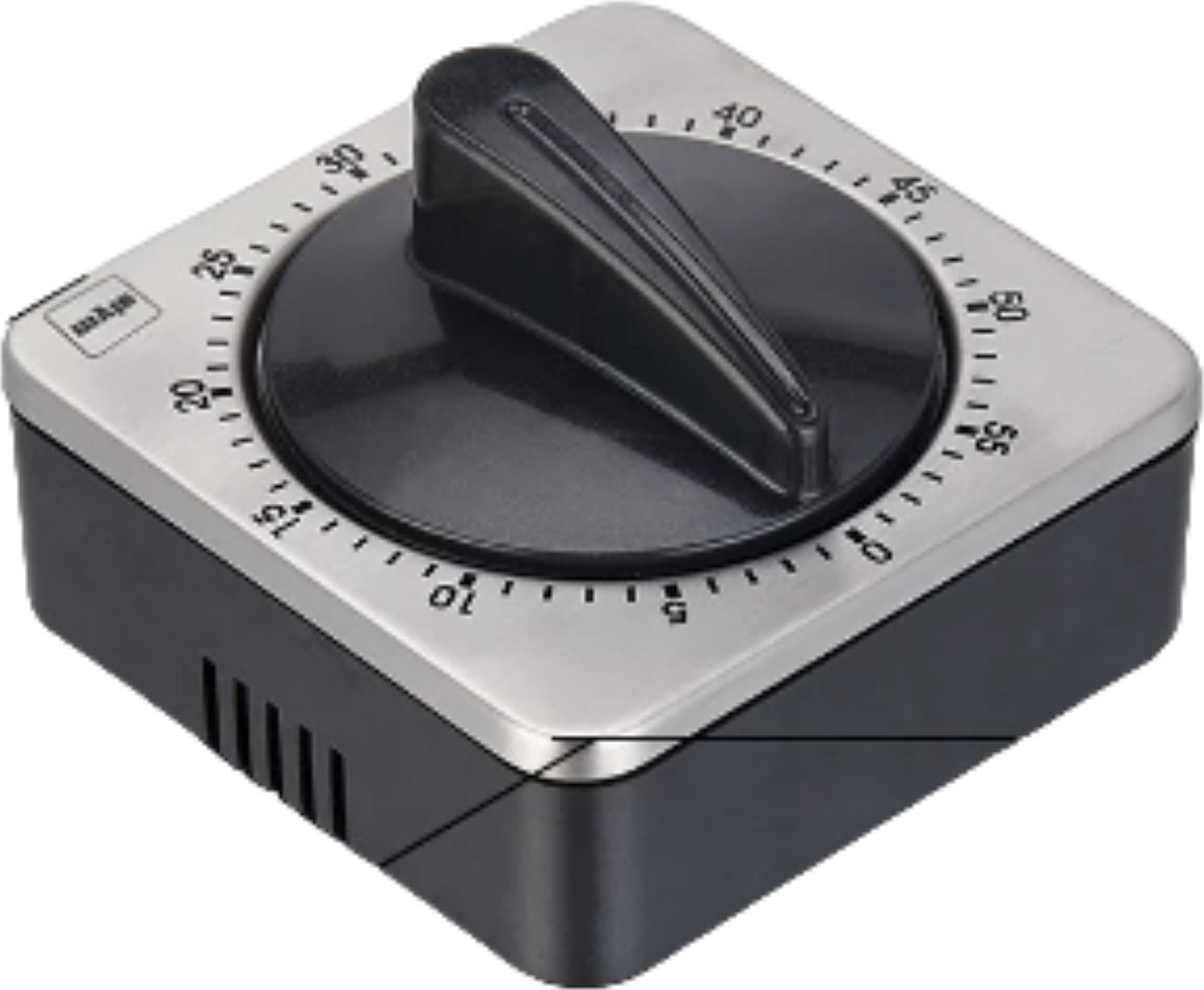 Black Square Analog Kitchen Timer - Image 1