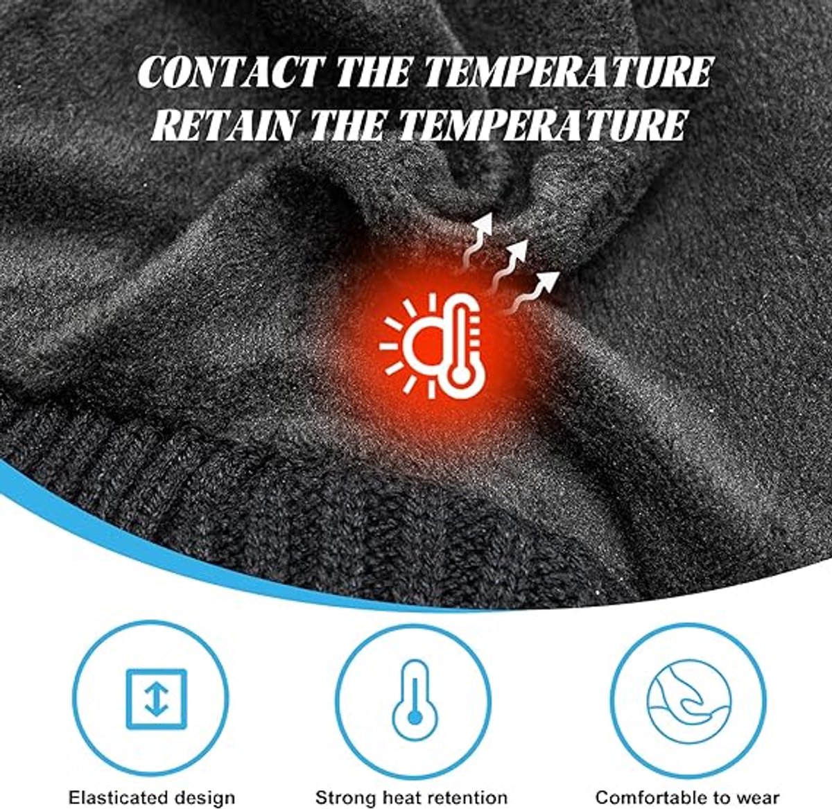 Beanie - Women's Beanie - Men's Beanie - Black Men's Beanie - Thick and Warm Knit Beanie - Unisex - Thermal Lining - With Ear Flaps - Ideal for Outdoor Activities - Camping - Sports - Gift Idea - Black - Image 5