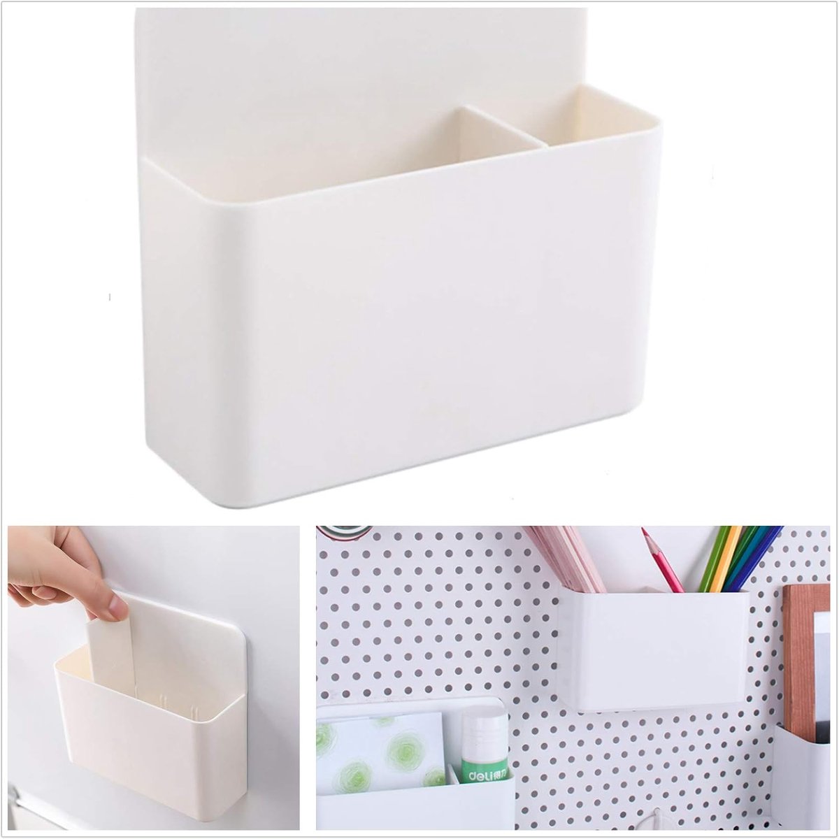 Pen holder - Pen holder - Magnetic whiteboard marker holder - Storage box - Storage box for cooler, school, home, office - Wit - Image 3