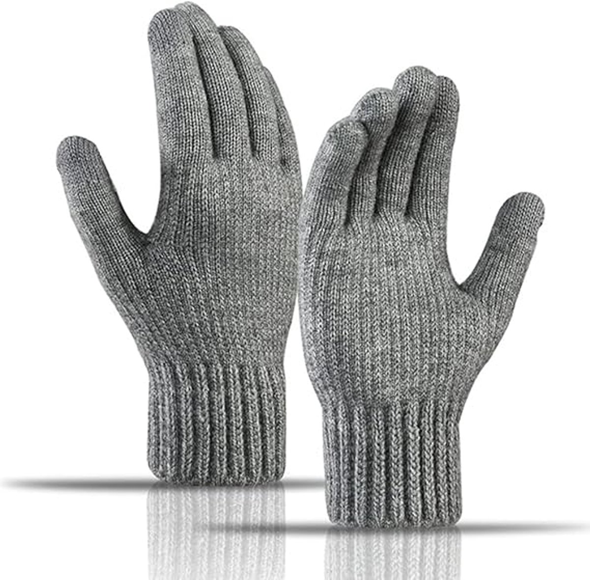 Winter Gloves - Men's Gloves - Warm Winter Gloves - Thick Unisex Gloves - Women's Gloves - Thermal Wool - Knitted Touchscreen Gloves - Perfect for Motorcycling - Outdoor Work - Sports - Christmas - Christmas Gift - Image 1