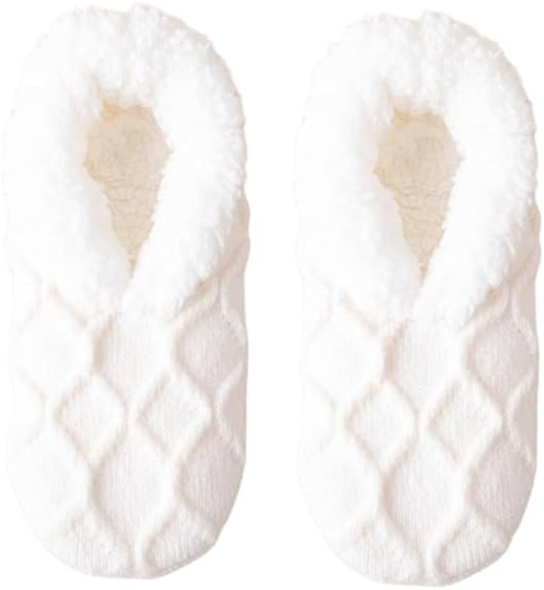 Socks - Warm socks - Indoor socks - Women's slipper socks - Warm winter socks - Fleece socks - Comfortable - Winter warmth - Ultra-comfortable women's indoor slippers - One size fits all - White - Image 1