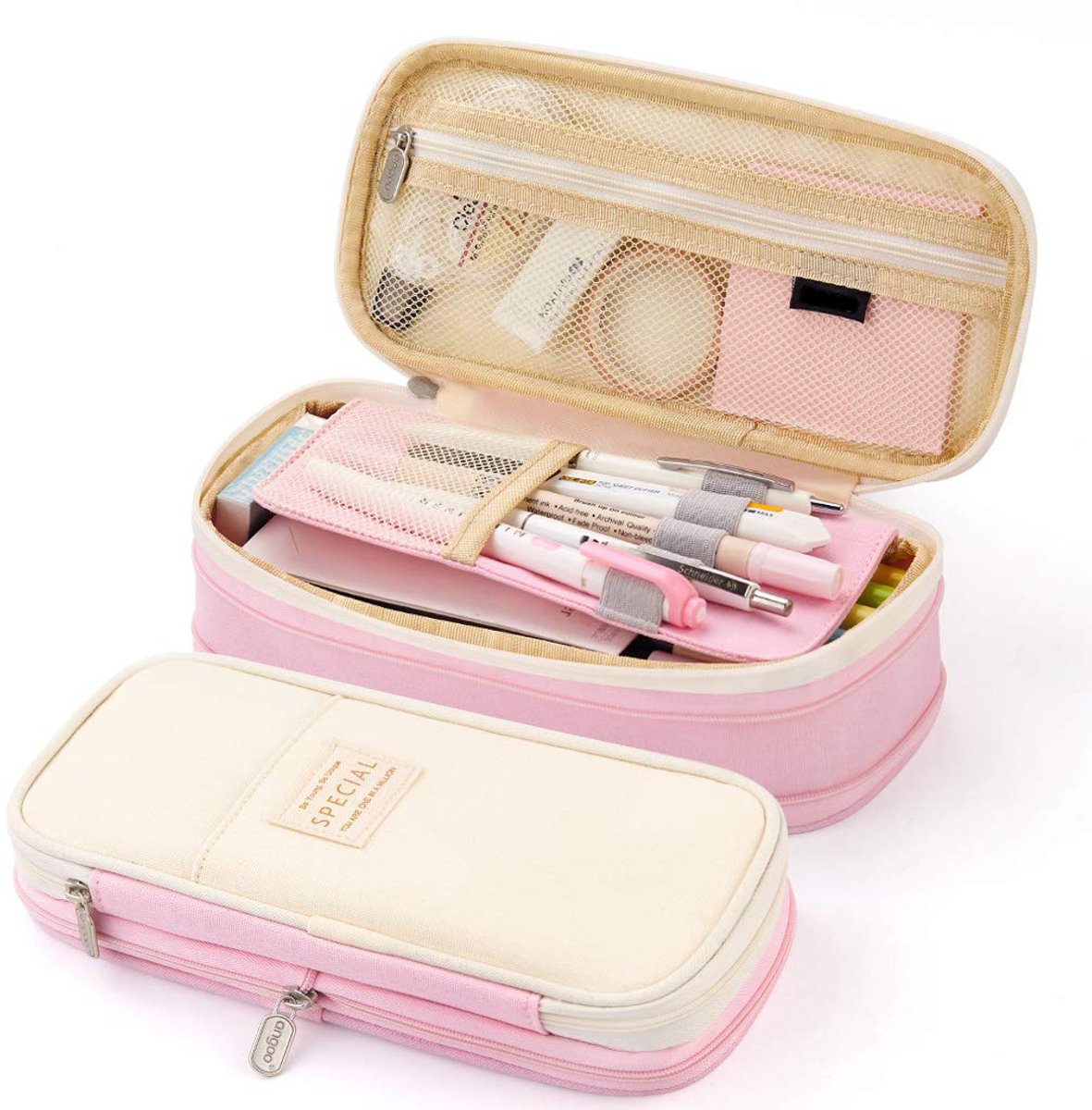 Pencil Case - Pencil Case - Pencil Case - Pencil Case - Pencil Case for Children and Adults - School Pencil Case for Boys and Girls - Pencil Case - Pink - Image 1