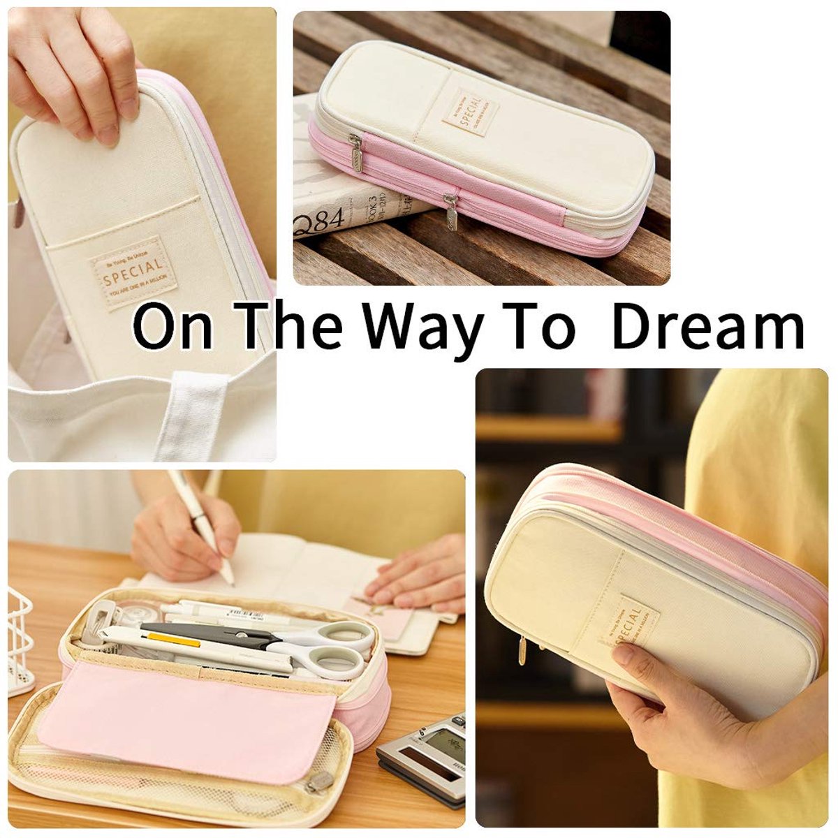 Pencil Case - Pencil Case - Pencil Case - Pencil Case - Pencil Case for Children and Adults - School Pencil Case for Boys and Girls - Pencil Case - Pink - Image 4