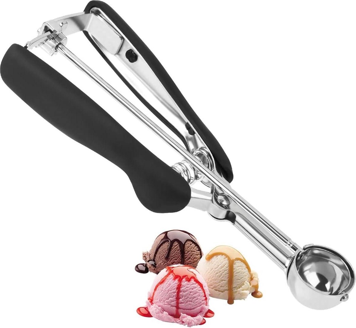 Stainless steel ice cream scoop – Spherical scoop for fruit, cookies and ice cream sorbets - Image 1