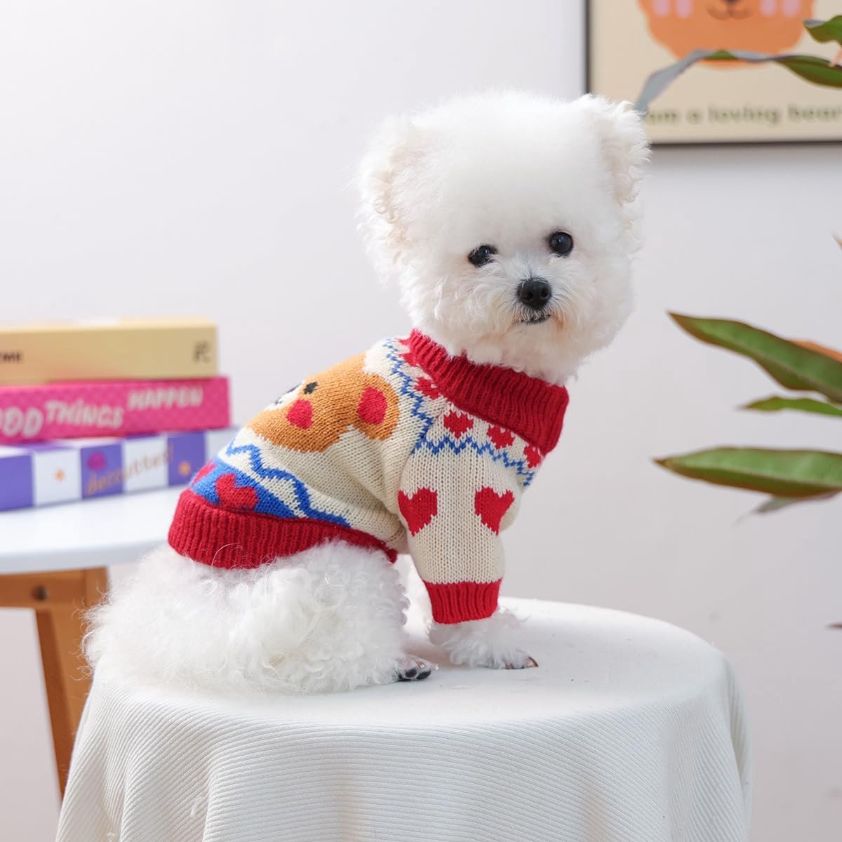 Dog Coat - Dog Sweater - Warm Winter Dog Clothes - Knit Sweater - Dog Pullover - Lightweight and Warm Cat Sweater - Perfect for Chihuahuas - Birthday Clothes - Christmas Decorations - Christmas - Size XL - Image 2