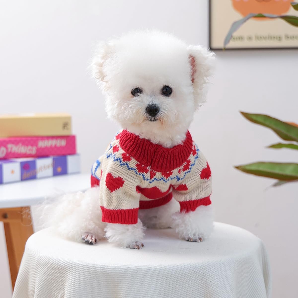 Dog Coat - Dog Sweater - Warm Winter Dog Clothes - Knitted Sweater - Dog Pullover - Lightweight and Warm Cat Sweater - Perfect for Chihuahuas - Birthday Clothes - Christmas Decorations - Christmas - Size L - Image 3