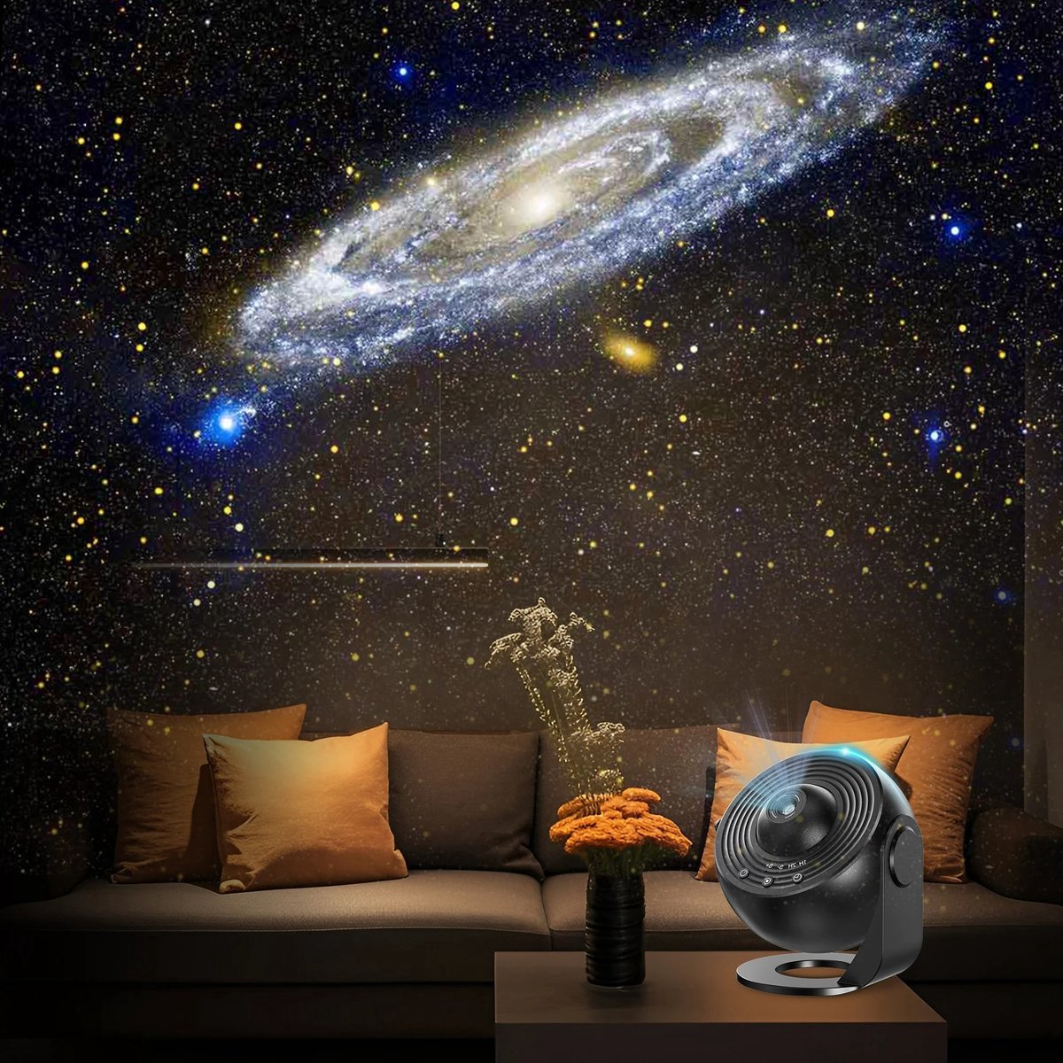 360° Starry Sky Night Projector with Solar System, Moon, Nebula, Galaxy, and Astronaut - Projector for Children and Adults - Mood Light - Bedroom Mood Light - Star Projector - Galaxy Projector - Starry Sky - White - Image 7