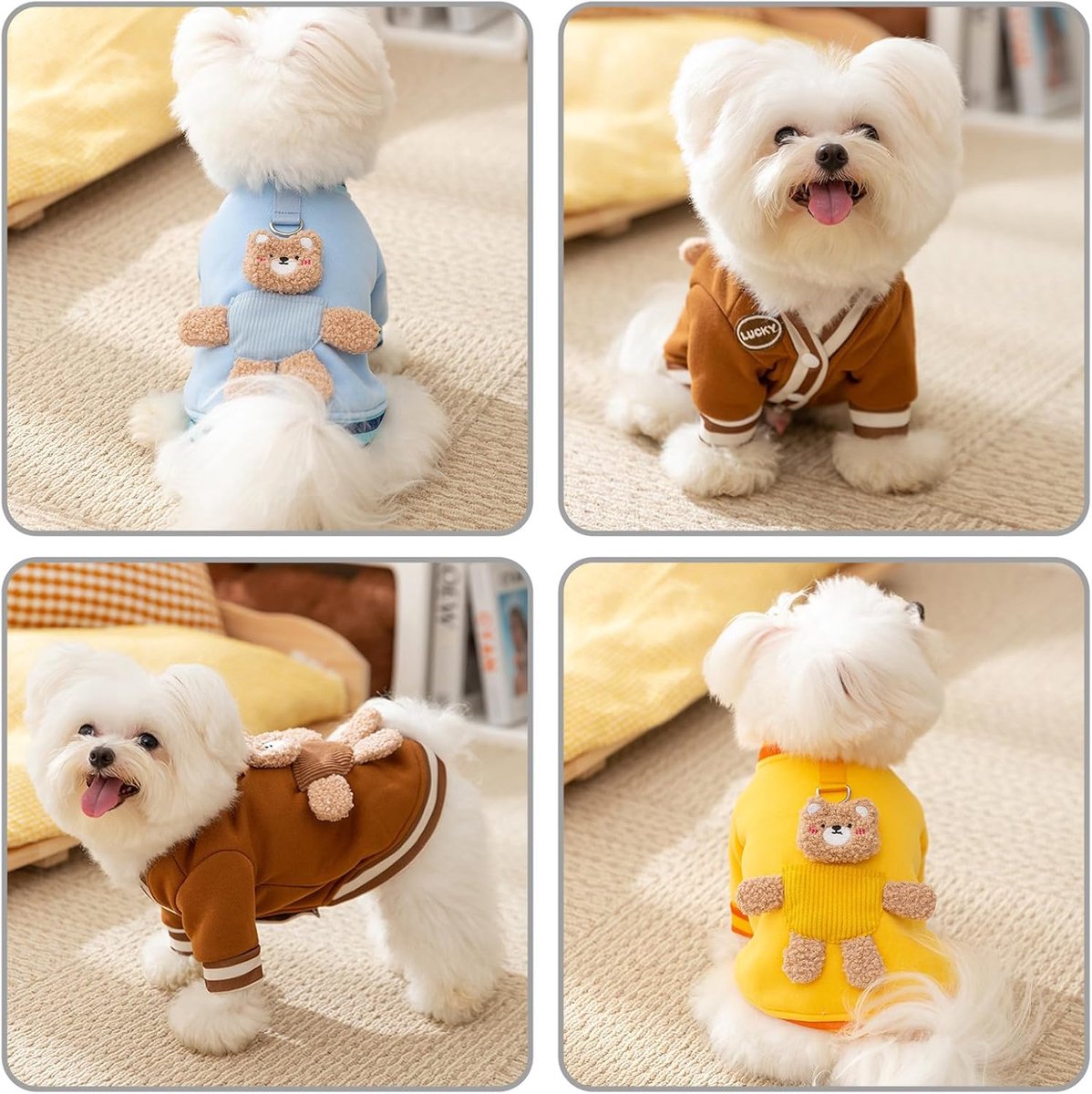 Dog Coat - Dog Sweater - Dog Clothes with D-Ring - Warm Winter Sweater - Soft Sweatshirt - Warm Winter Dog Clothes - Perfect for Small Dogs and Cats - Size M - Christmas Decorations - Image 5