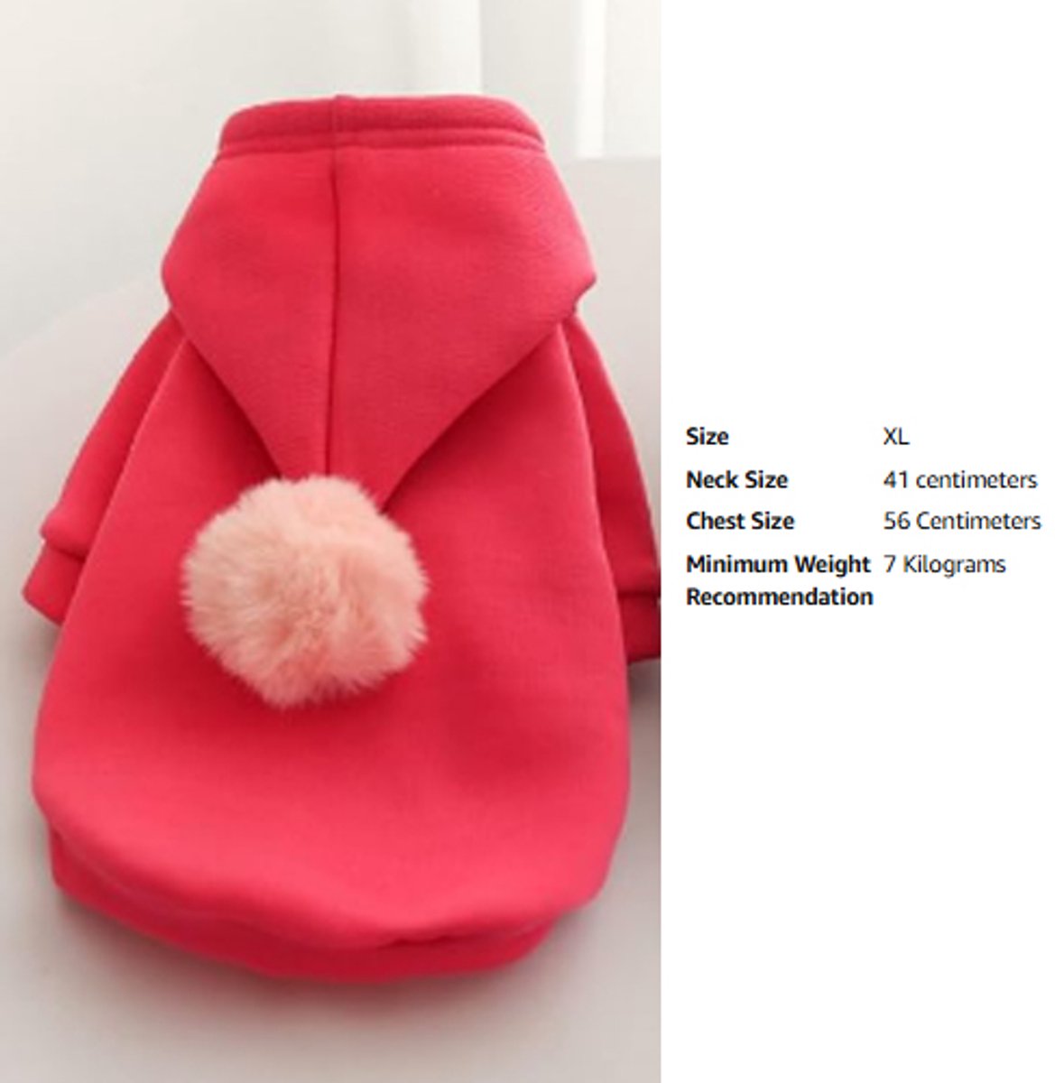 Dog Coat - Cute Fruit Pattern Coat - Warm Dog Coat - Hooded Sweatshirt - Fleece Dog Clothes - Perfect for French Bulldog - Chihuahua - Rose Red - XL - Party Decoration - Image 1