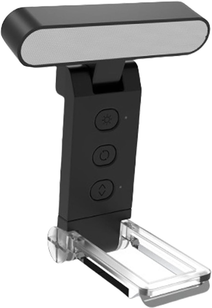 Book Reading Light - LED Reading Light with Clip - Clip-on Spotlight - Rechargeable - 5 Settings - Soft and Silky - Bedside Lamp - For Book / Bedroom / Office - Black - Image 1