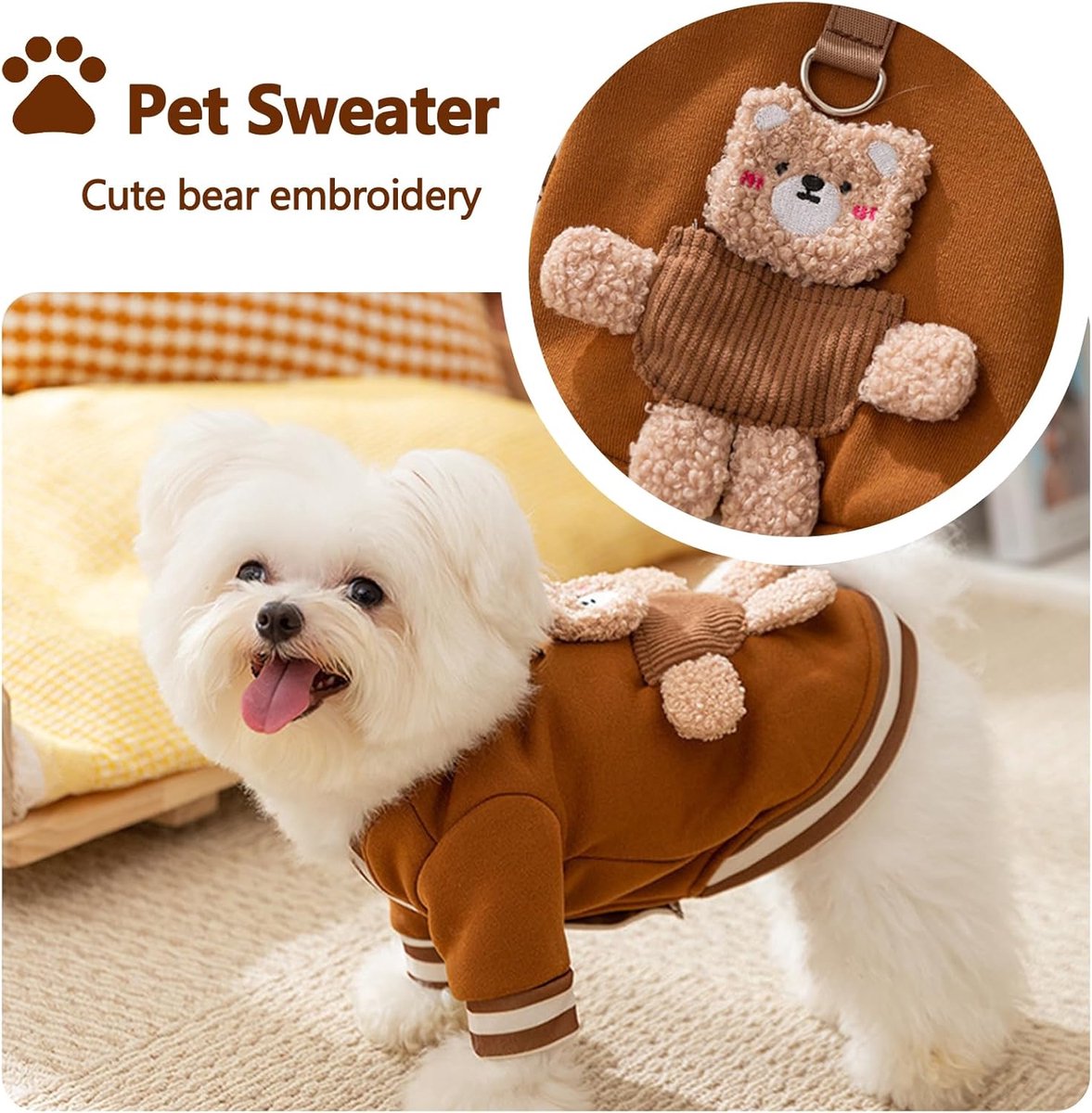 Dog Coat - Dog Sweater - Dog Clothes with D-Ring - Warm Winter Sweater - Soft Sweatshirt - Warm Winter Dog Clothes - Perfect for Small Dogs and Cats - Size XL - Christmas Decorations - Image 7