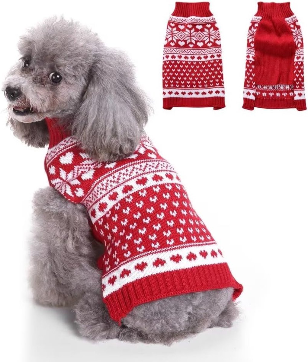 Dog Sweater - Christmas Dog Sweaters - Sleeveless Dog Sweaters - Dog Coat - Warm Autumn and Winter Puppy Sweater - Ugly Sweater - Perfect for Small Dogs - Dog - Medium - New Year's Holidays - XL - Image 1