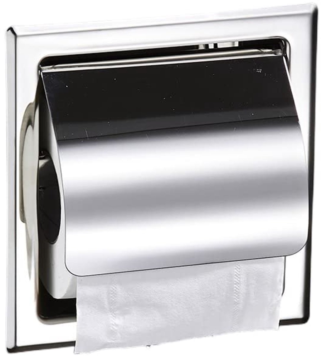 Toilet paper holder - Integrated toilet paper holder - Silver toilet paper holder - Toilet paper holder - Toilet paper holder - Stainless steel - For bathroom - Toilet paper holder - Image 1