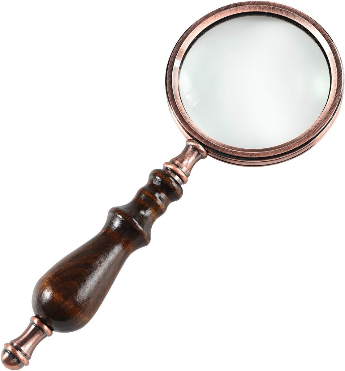 Magnifying glass - 10x magnification - 8.5 x 22.5 cm - wooden handle - Vintage - best reading magnifier - Image 1