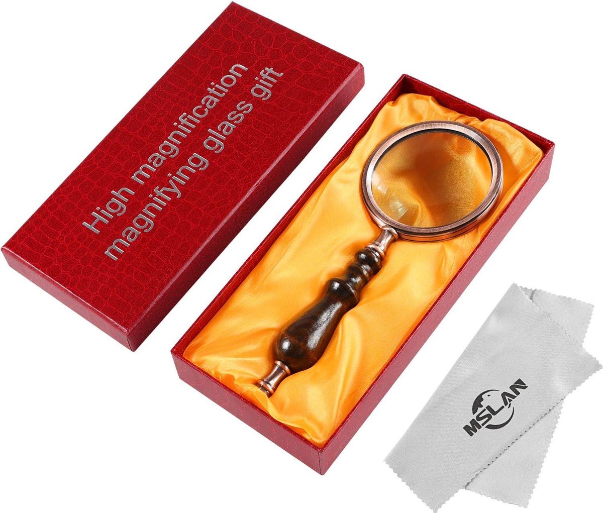 Magnifying glass - 10x magnification - 8.5 x 22.5 cm - wooden handle - Vintage - best reading magnifier - Image 6