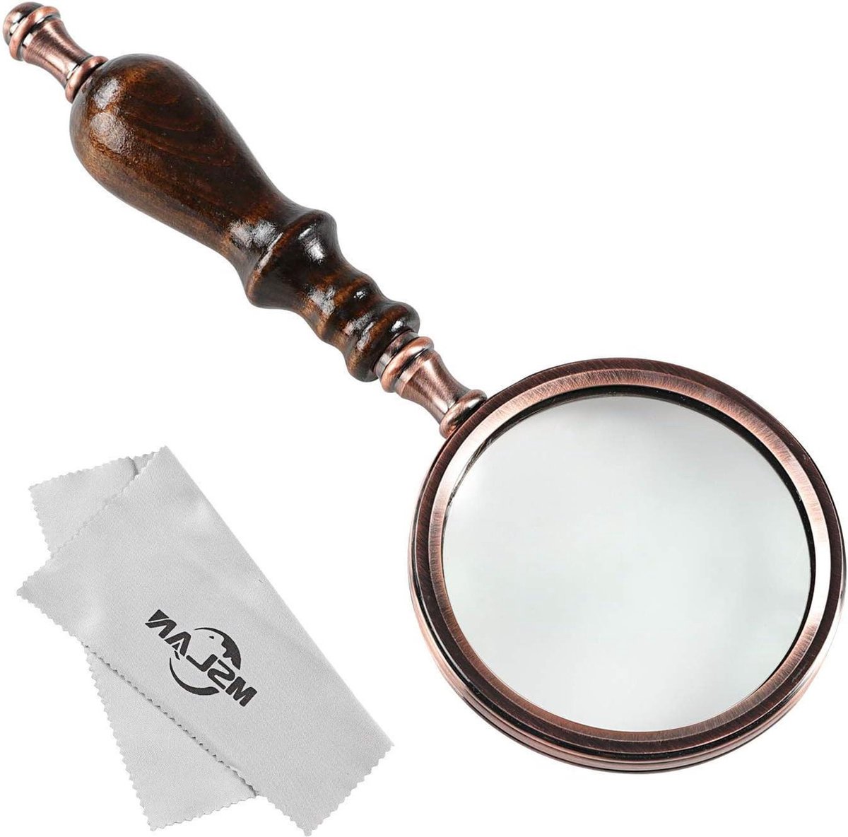 Magnifying glass - 10x magnification - 8.5 x 22.5 cm - wooden handle - Vintage - best reading magnifier - Image 7